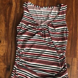 Striped sleeveless top, close fit